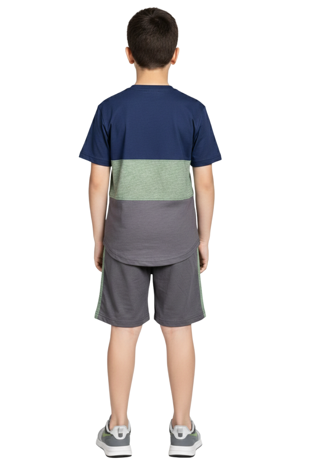 Bahob® Kids Short Set Top & Shorts Set Short Sleeves T Shirt Contrast Kids Short Set Top & Shorts Set Short Sleeves T Shirt Contrast Paneled Sports Summer Two Piece Outfit Set Children 3-14 Years
