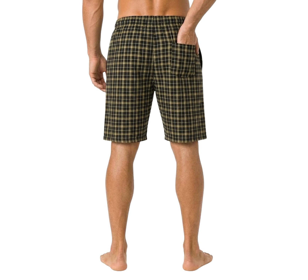 2 Pack Men's Cotton Pyjamas Lounge Shorts Bottoms Check Woven Checked Pyjama Bottoms S-3XL