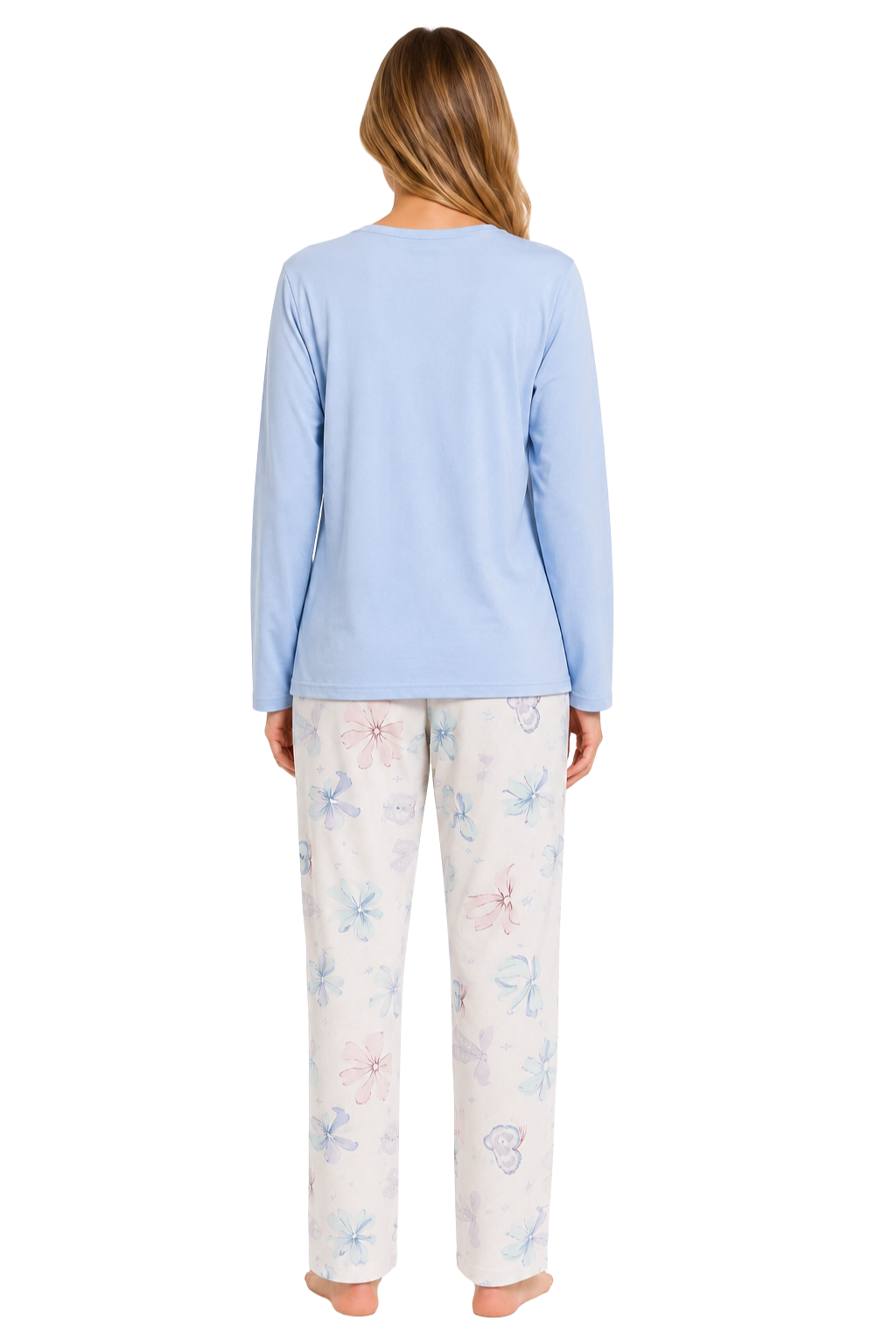 Women's Pyjamas Set Long Sleeve Soft Cotton Printing Pjs Loungewear Nightwear Sleepwear Set with Pockets Ladies Pjs Set S-XXL