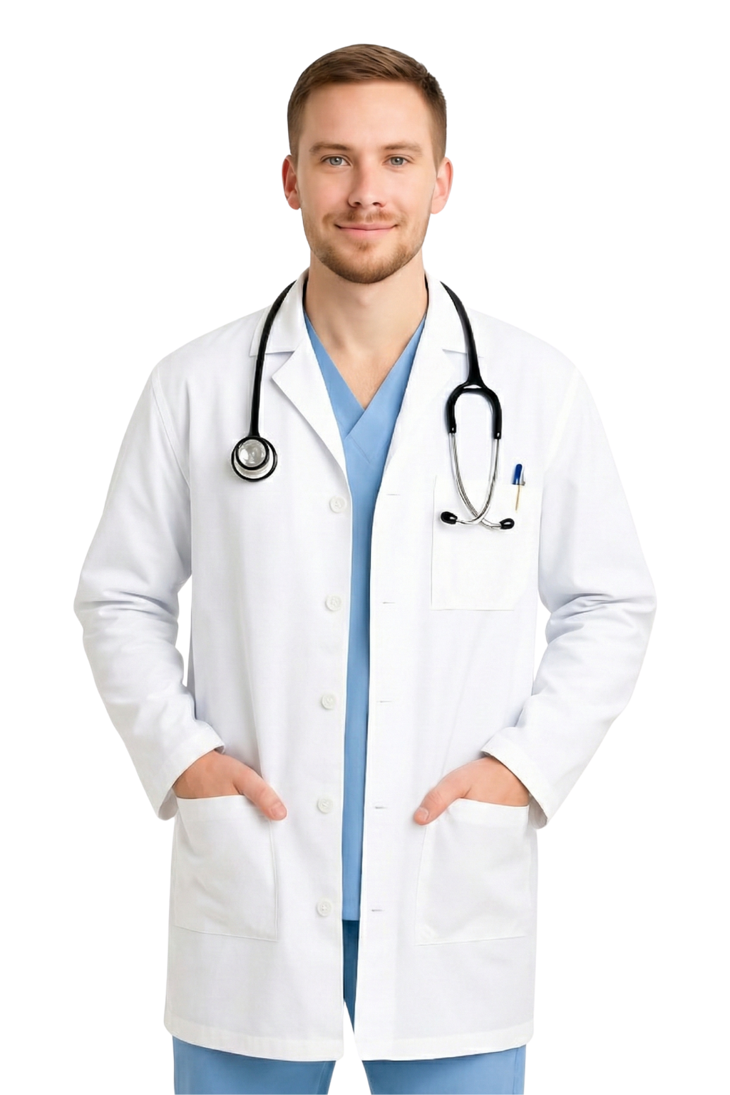 White Medical Coat Long Sleeved Unisex Lab Coat for Men and Women Doctors S-XXL