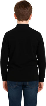 2 PK Kids Boys Polo High Neck Long Sleeve Turtleneck Jumper Cotton Rib 5-14 Year