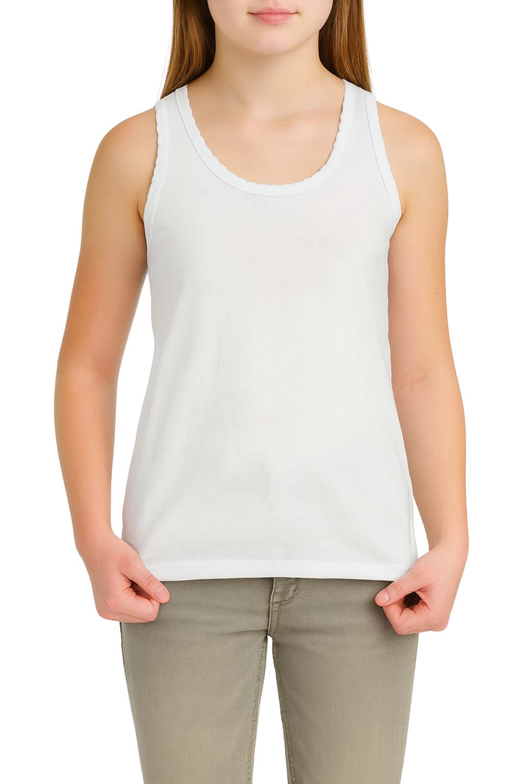 Bahob® 6 Pack Girl's Underwear Vests Soft Cotton Tank Tops Kids Sleeveless Vests Undershirts Cotton 5-14 Years