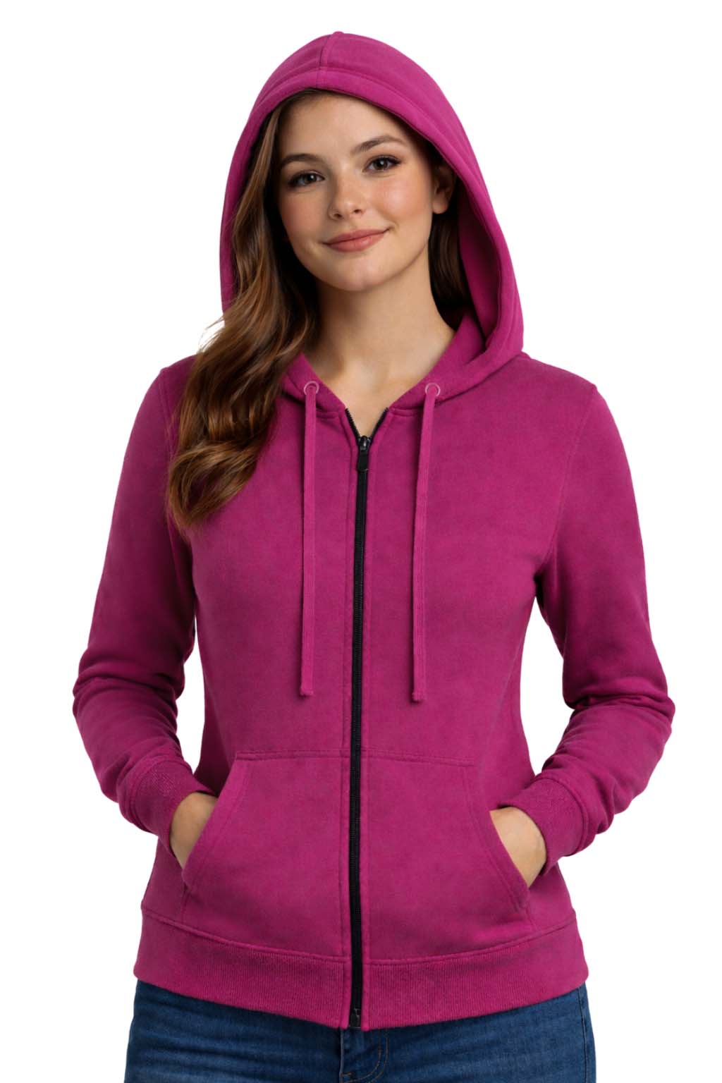 Bahob® Womens Ladies Plain Zip Up Hoodie Long Sleeve Sweatshirt Full Zip Top Soft Jumper Jacket Hoodies Top S-3XL