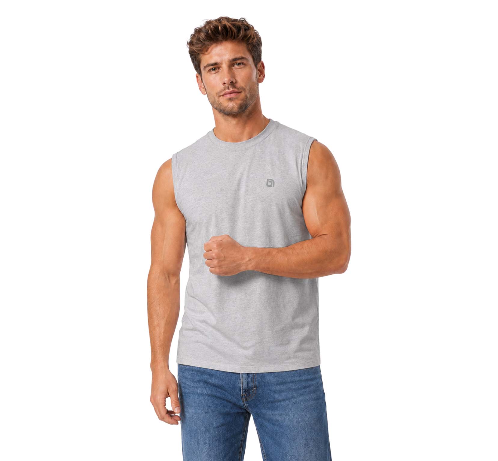 Bahob® 2 Pack Men's Sleeveless T-Shirts Vest Top for Men Tank Tops Training Running Workout Bodybuilding Shirts S-3XL