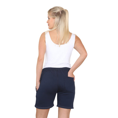 Bahob® 1 & 3 Pack Women's Fleece Short Summer Shorts with Elasticated Waistband 3 Pockets Knee Length Sweat Shorts Jogging Sport Workout Hiking Gym Athletic Running Shorts S-3XL