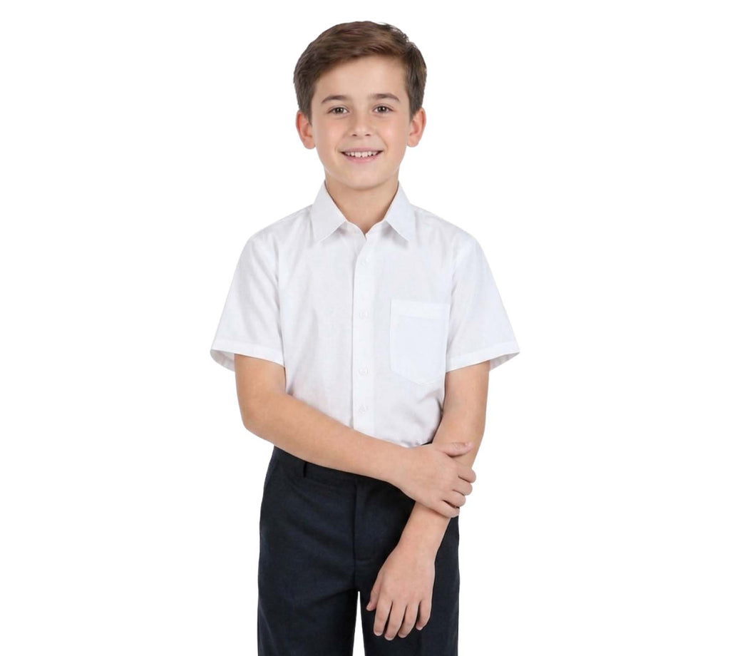 Bahob® 2 Pack Boy's School Uniform Long & Half Sleeve Button Down White School Shirts 3-14 Years