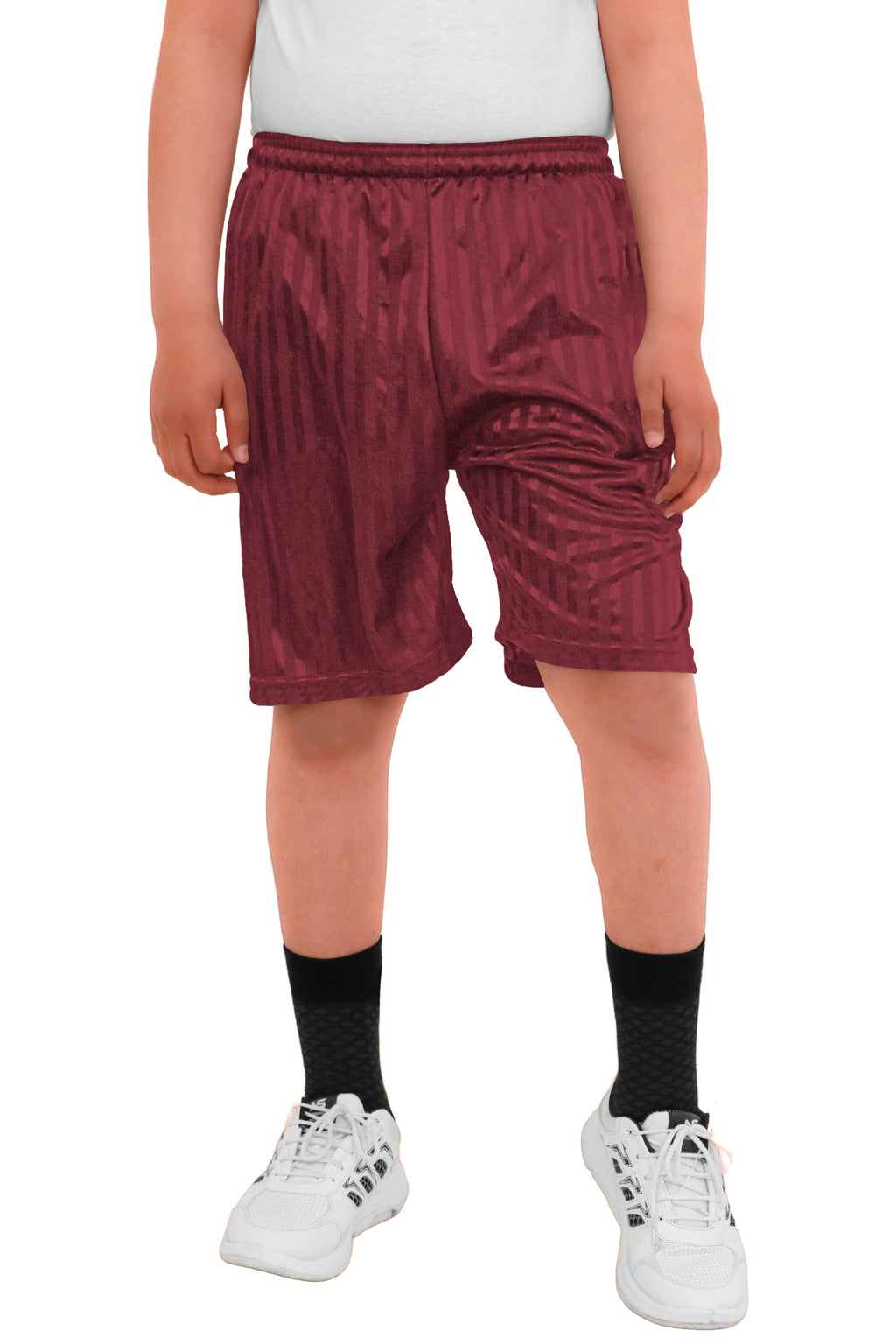 2 Pack Boys Girls Unisex Shadow Stripe Gym Sports Football Games School PE Shorts 5 to 14 Years