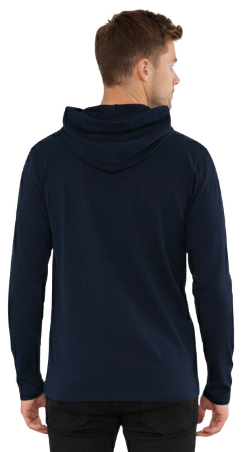 Men's Lightweight Jersey Pullover Hoodie Long Sleeve Hooded T-Shirt for Gym & Everyday Wear S-3XL