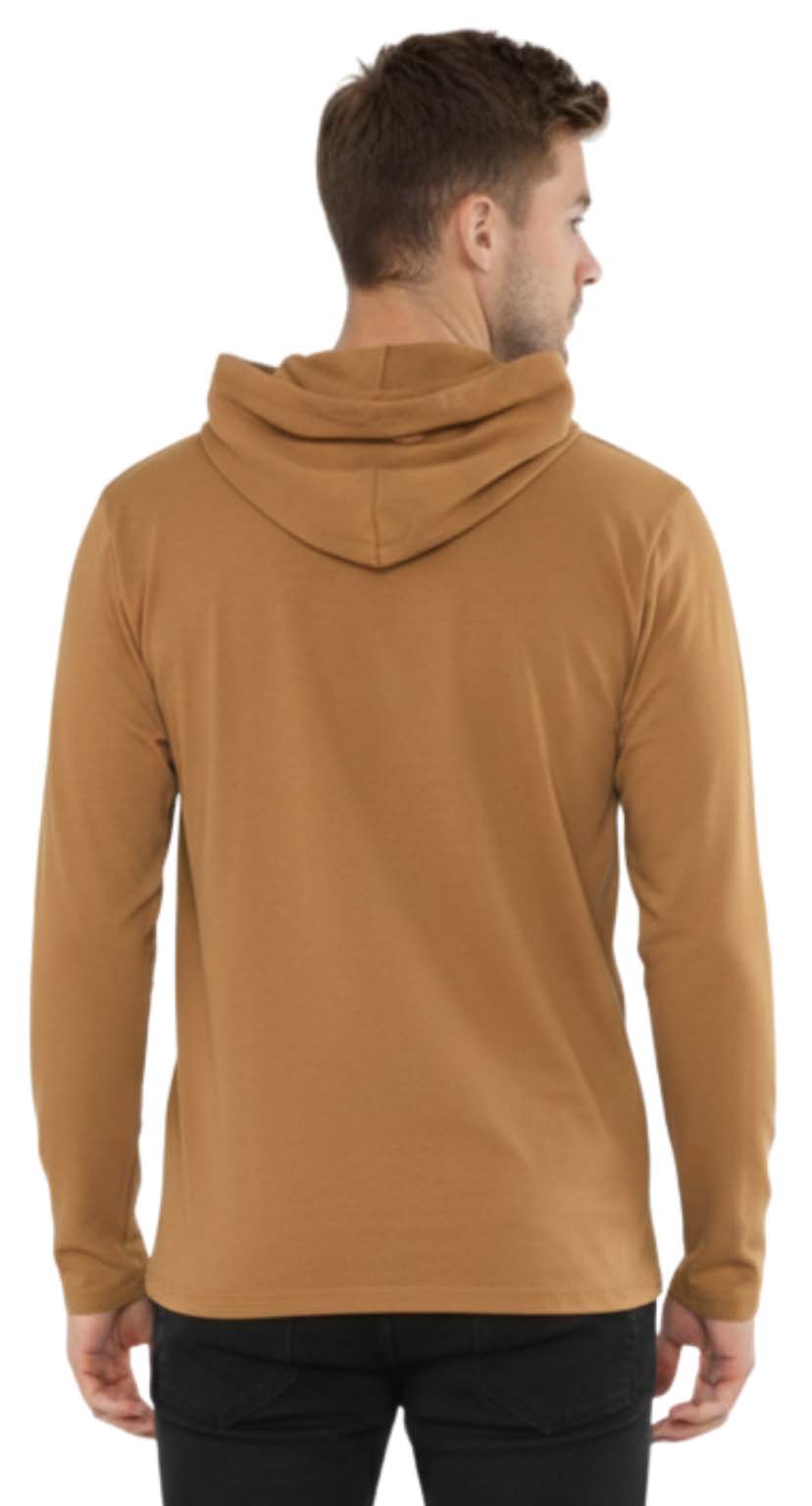 Men's Lightweight Jersey Pullover Hoodie Long Sleeve Hooded T-Shirt for Gym & Everyday Wear S-3XL
