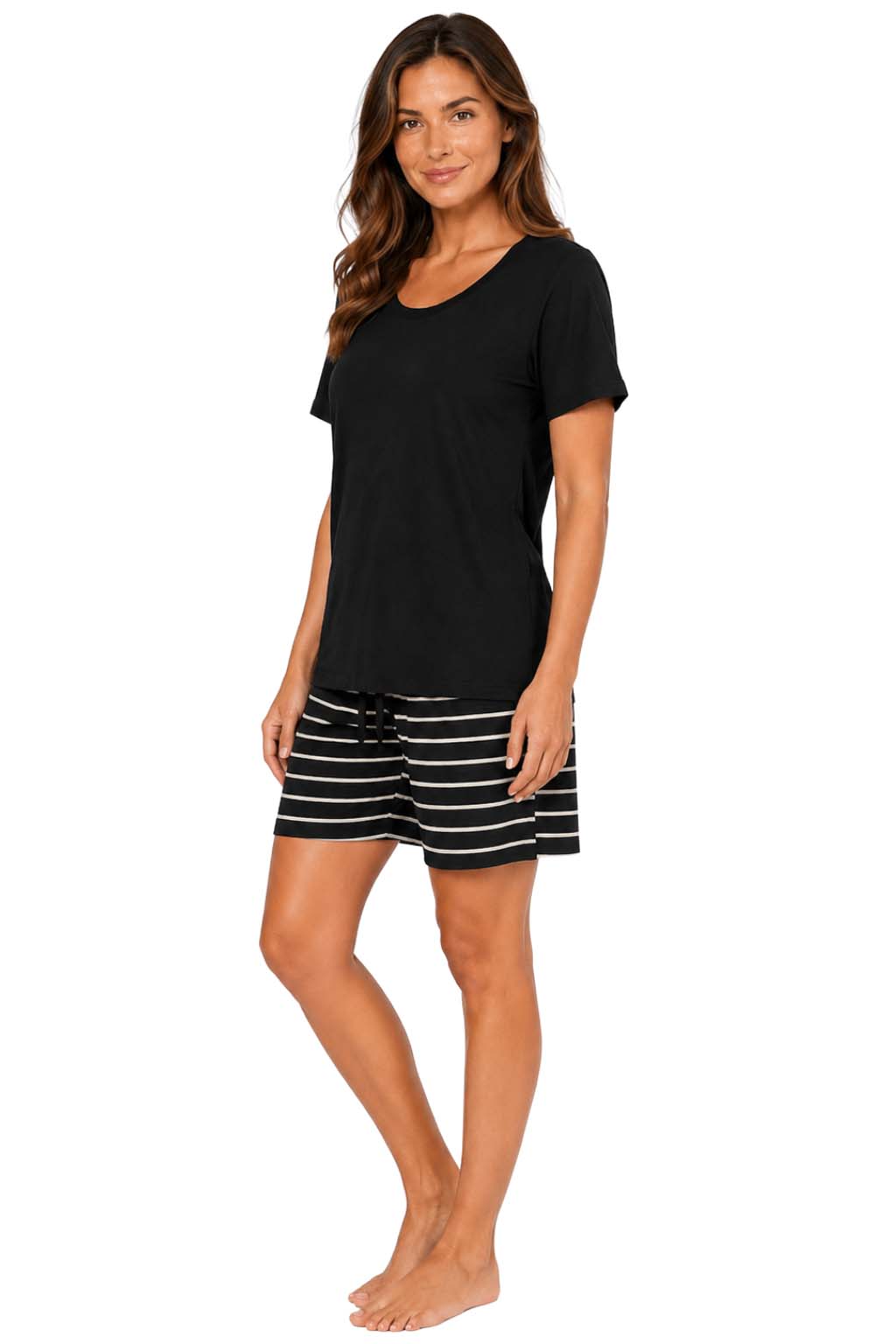 Women's Pajama's Sets with Shorts Ladies Pajama's Cotton Short Sleeve Soft 2 Pieces Pjs Set Summer Loungewear Sleepwear Nightwear for Women S-XXL