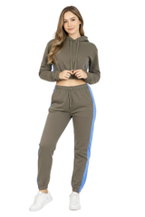 Bahob® Women’s Sportswear Set, 2 Pcs Women Tracksuit Hoodie Crop Top and Joggings Pants Leggings Yoga Gym Wear Tracksuits Activewear Set