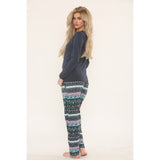 Women's Pyjamas Set Long Sleeve Soft Cotton Printing Pjs Loungewear Nightwear Sleepwear Set with Pockets Ladies Pjs Set S-XXL