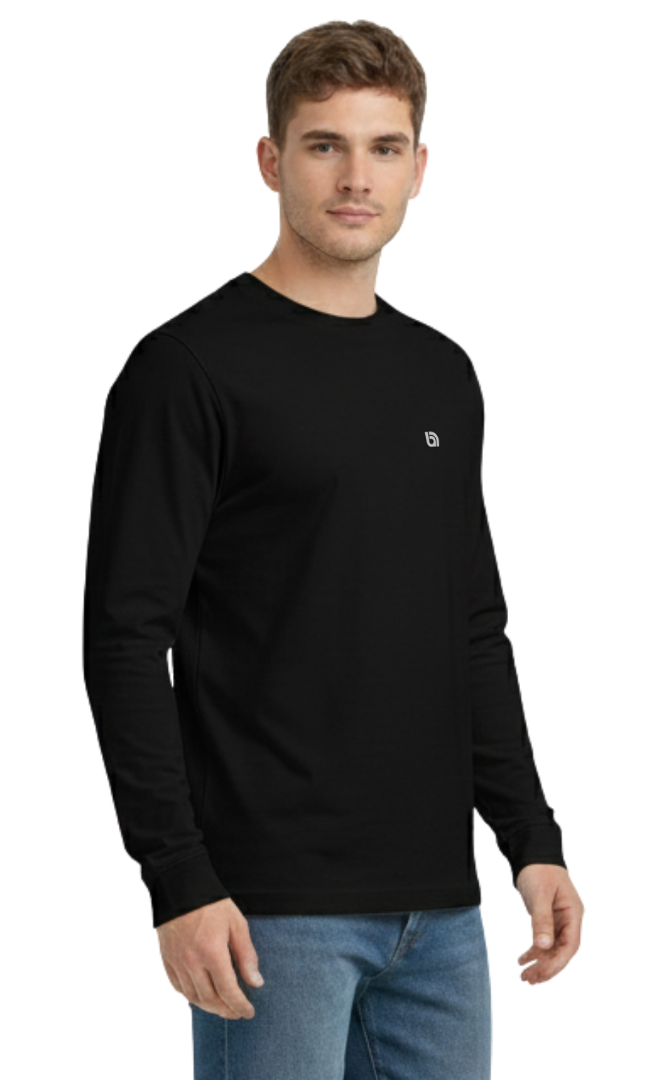 Bahob® 3 Pack Men's Long-Sleeved T-Shirt Round Neck T-Shirts Comfortable Crewneck Neck Tops for Men Soft Cotton S-3XL