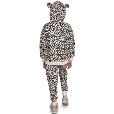 Bahob® 1 Pack Girls Tracksuits Set Cheetah Print Hoodie and Tracksuit Jogging Bottoms Kids Track Suits Activewear Sets for Girls 5-14 Years