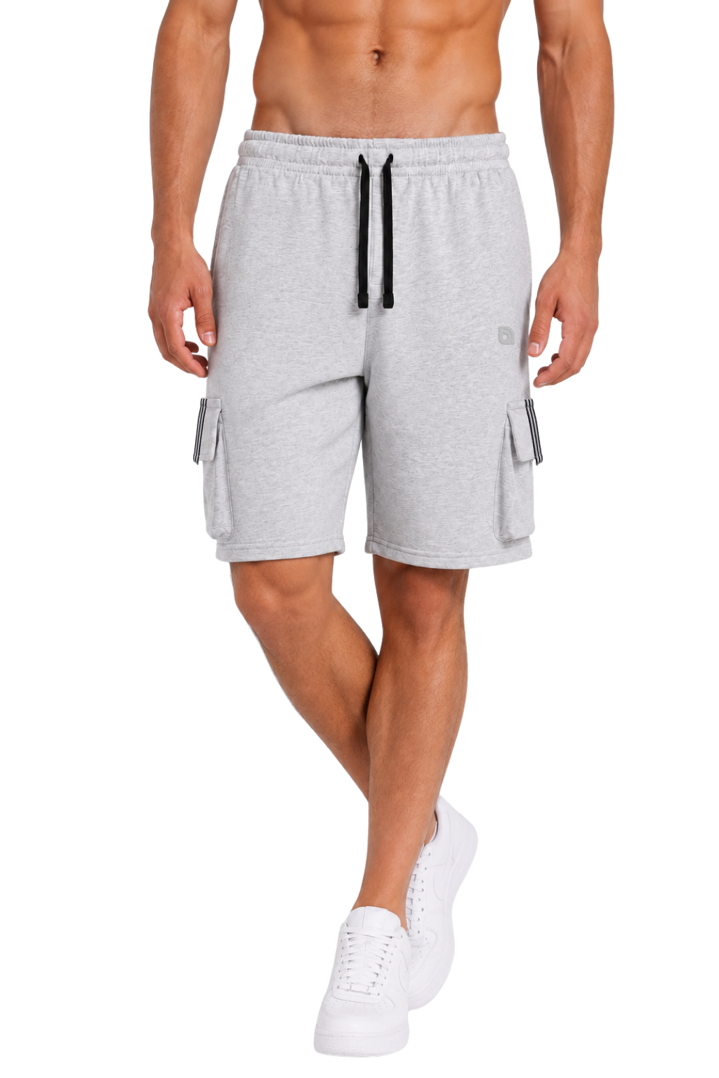 Bahob® Men's Fleece Short, Summer Casual Shorts Cotton with Elasticated Waistband Jogger Shorts S-XXL