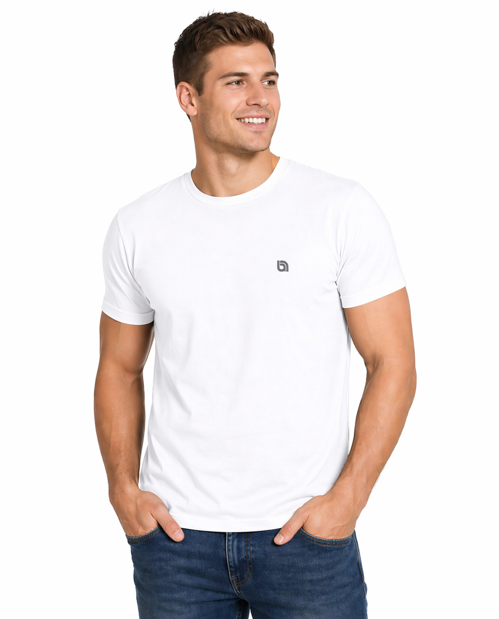 Bahob® Pack of 5 Men’s T-Shirts Crew Neck Short Sleeves Plain Soft Cotton Tops S-3XL