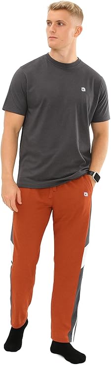 Bahob® Men's Pajamas Sets, Plain Short Sleeve Top and Bottoms Loungewear Set Soft Cotton Sleepwear Suits Nightwear For Mens S to 3XL