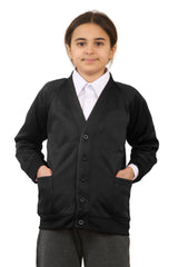 Bahob® 2 Pack Girls School Cardigan Fleece Sweatshirt Uniform School wear Shirts Crew Long Sleeve Top Pullover Jumper Round/V- Neck Age 5-14