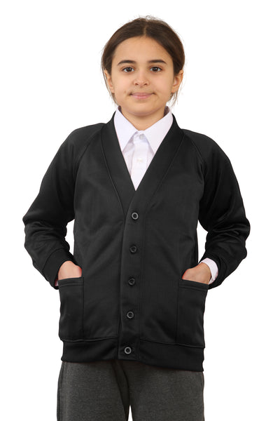 Bahob® 2 Pack Girls School Cardigan Fleece Sweatshirt Uniform School wear Shirts Crew Long Sleeve Top Pullover Jumper Round/V- Neck Age 5-14