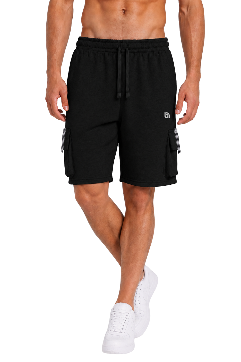 Bahob® Men's Fleece Short, Summer Casual Shorts Cotton with Elasticated Waistband Jogger Shorts S-XXL