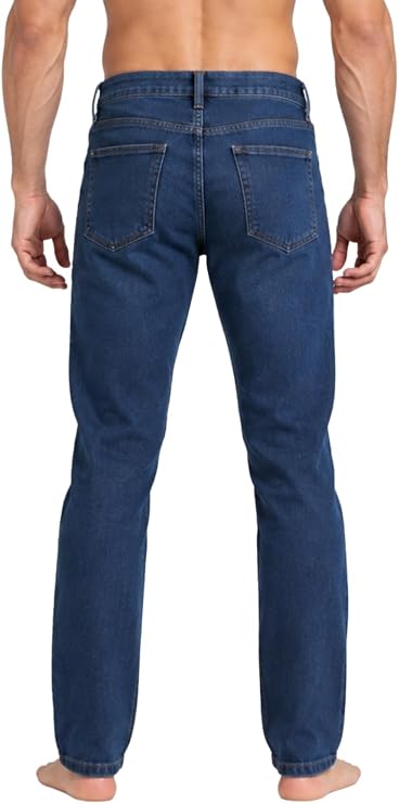 Bahob® Men's Regular Fit Stretch Denim Jeans Classic Straight Leg Casual Trousers with 5 Pockets Zip Fly & Belt Loops for Everyday Wear