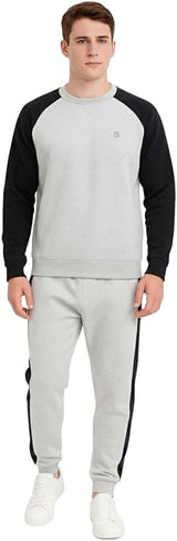 Bahob® Mens Tracksuit Set 2 Piece Sweatshirt and Joggers for Men Fleece Tracksuit Sets Gym Casual Exercise Running Sport Lounge Wear