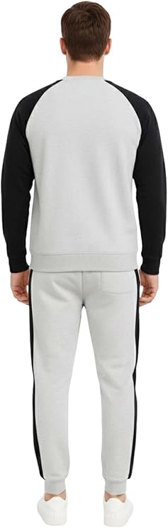 Bahob® Mens Tracksuit Set 2 Piece Sweatshirt and Joggers for Men Fleece Tracksuit Sets Gym Casual Exercise Running Sport Lounge Wear