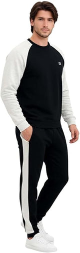 Bahob® Mens Tracksuit Set 2 Piece Sweatshirt and Joggers for Men Fleece Tracksuit Sets Gym Casual Exercise Running Sport Lounge Wear