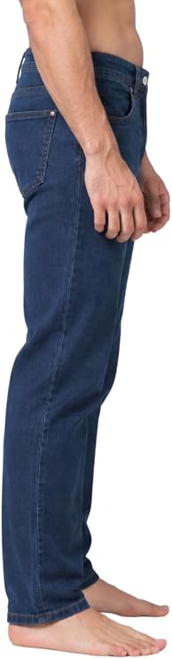 Bahob® Men's Regular Fit Stretch Denim Jeans Classic Straight Leg Casual Trousers with 5 Pockets Zip Fly & Belt Loops for Everyday Wear