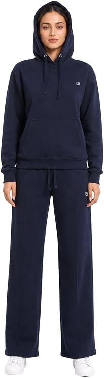 Bahob® Women’s Tracksuit Set 2 Piece Women Long Sleeve Pullover Hoodie and Wide Leg Trousers with Pockets Sportswear Activewear Gym Wear Set S-XXL