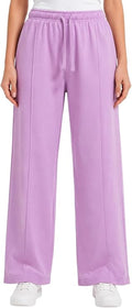 Bahob® Women's Wide Leg Pants Trousers for Women Soft Terry Fleece Linen Lounge Pyjama for UK Ladies S-XXL