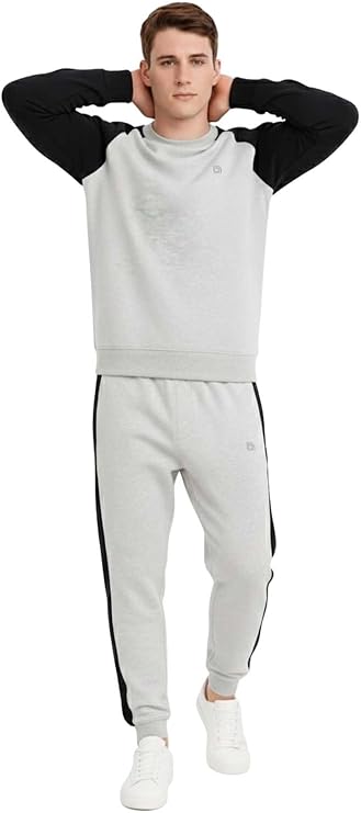 Bahob® Mens Tracksuit Set 2 Piece Sweatshirt and Joggers for Men Fleece Tracksuit Sets Gym Casual Exercise Running Sport Lounge Wear