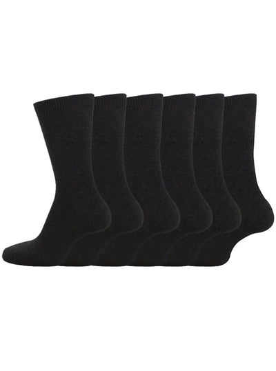 Bahob® 6 Pairs Unisex Back to School Cotton Rich Plain Ankle School Socks. - Bahob