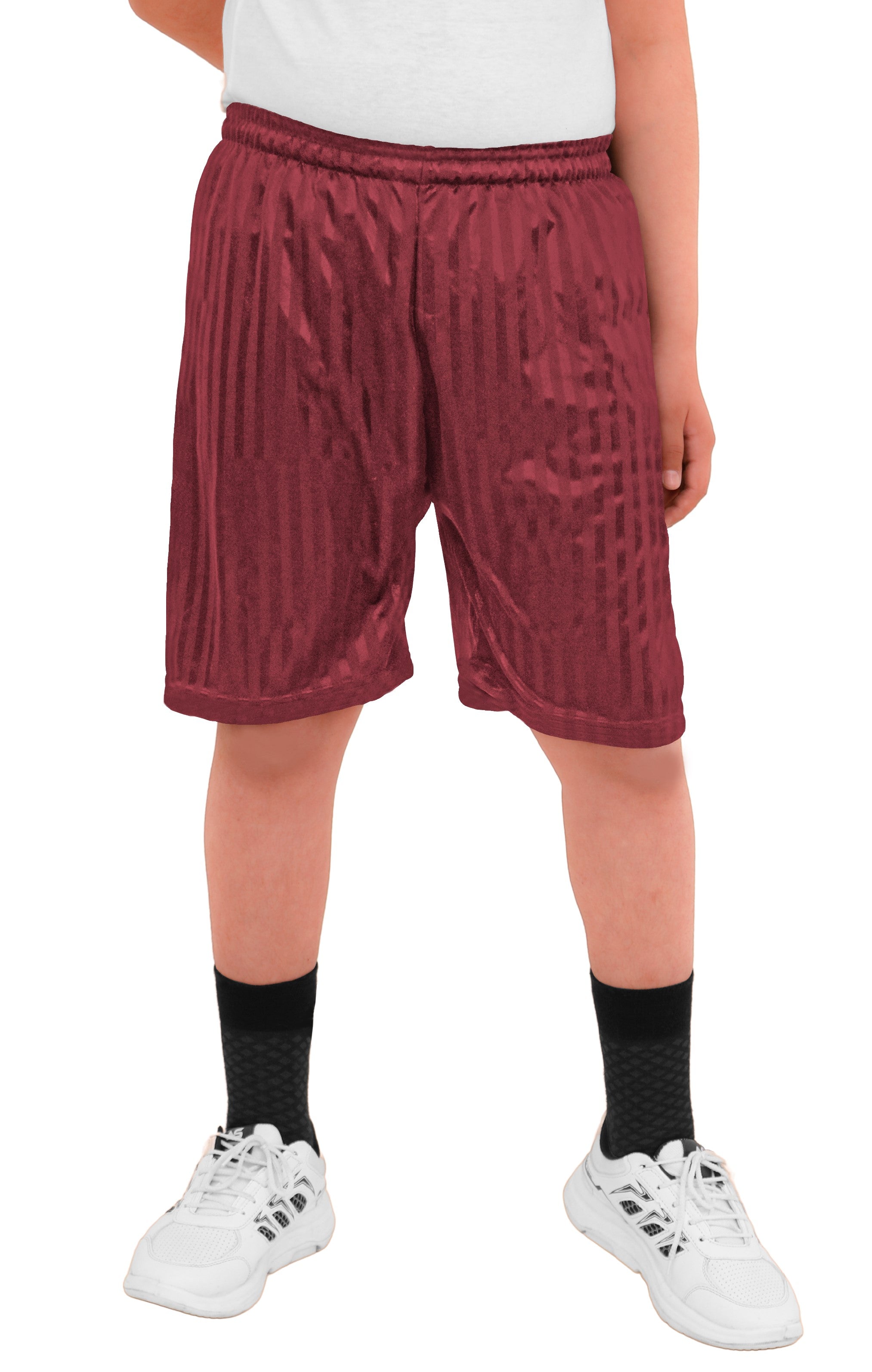 2 Pack Boys Girls Unisex Shadow Stripe Gym Sports Football Games School PE Shorts 5 to 14 Years