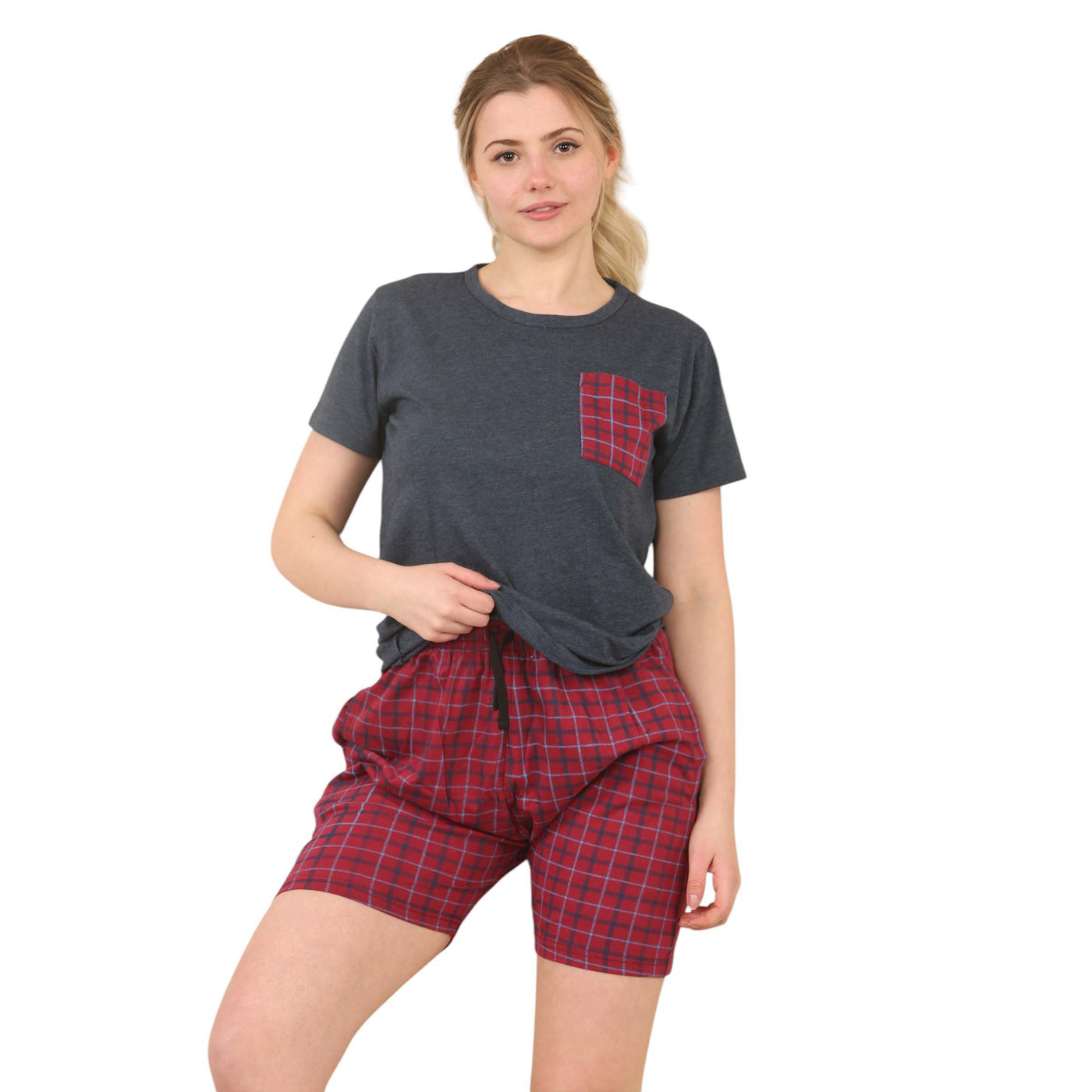 Women's Pajama's Sets with Shorts Ladies Pajama's Cotton Short Sleeve Soft 2 Pieces Pjs Set Summer Loungewear Sleepwear Nightwear for Women S-XXL