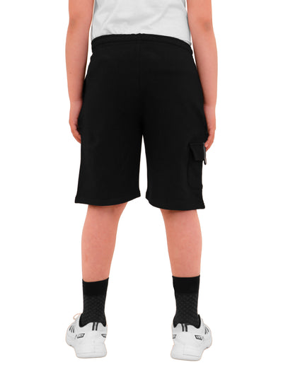 2 Pack Boys Cargo Shorts with Pockets Kids Terry Fleece Short Summer Shorts Elasticated Waistband 5-14 Years