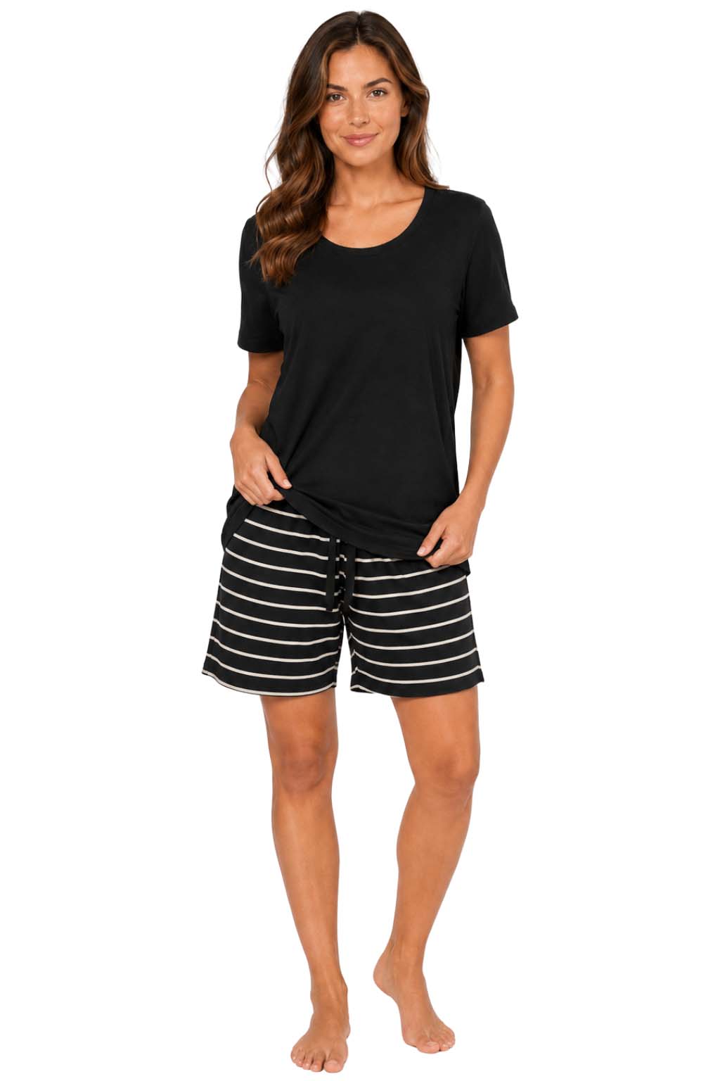 Women's Pajama's Sets with Shorts Ladies Pajama's Cotton Short Sleeve Soft 2 Pieces Pjs Set Summer Loungewear Sleepwear Nightwear for Women S-XXL