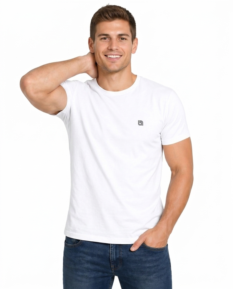 Bahob® Pack of 5 Men’s T-Shirts Crew Neck Short Sleeves Plain Soft Cotton Tops S-3XL