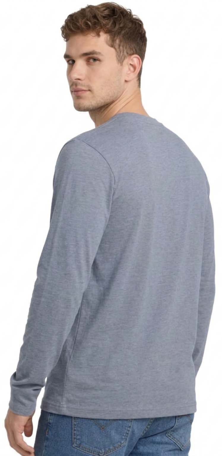 Bahob® 3 Pack Men's Long-Sleeved T-Shirt Round Neck T-Shirts Comfortable Crewneck Neck Tops for Men Soft Cotton S-3XL