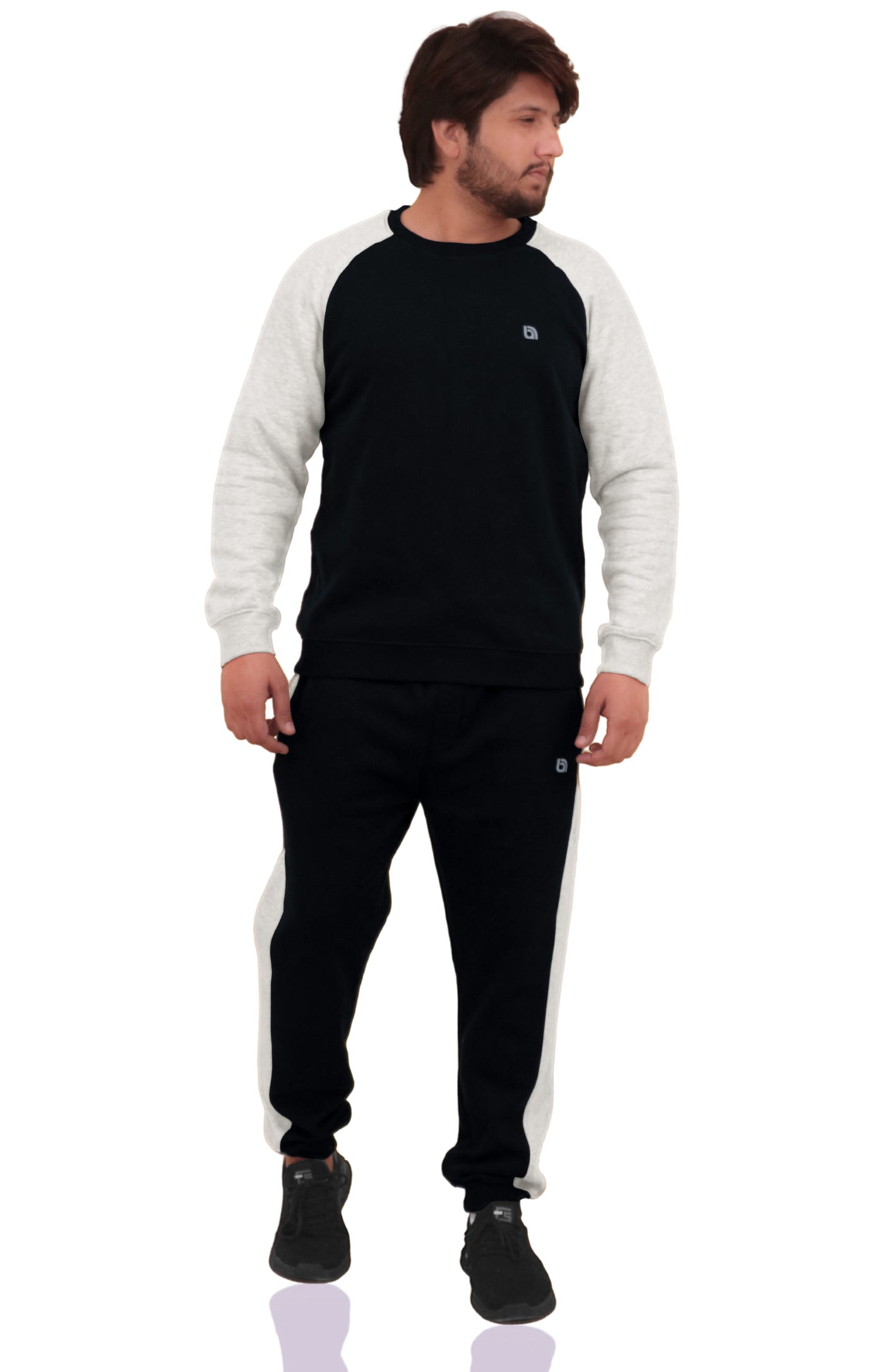 Bahob® Mens Tracksuit Set 2 Piece Sweatshirt and Joggers for Men Fleece Tracksuit Sets Gym Casual Exercise Running Sport Lounge Wear