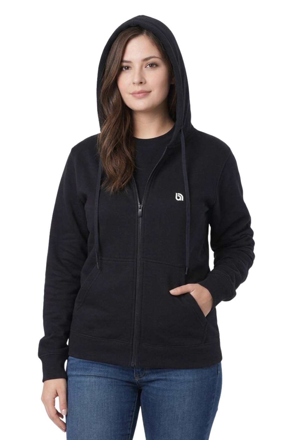 Bahob® Womens Ladies Plain Zip Up Hoodie Long Sleeve Sweatshirt Full Zip Top Soft Jumper Jacket Hoodies Top S-3XL