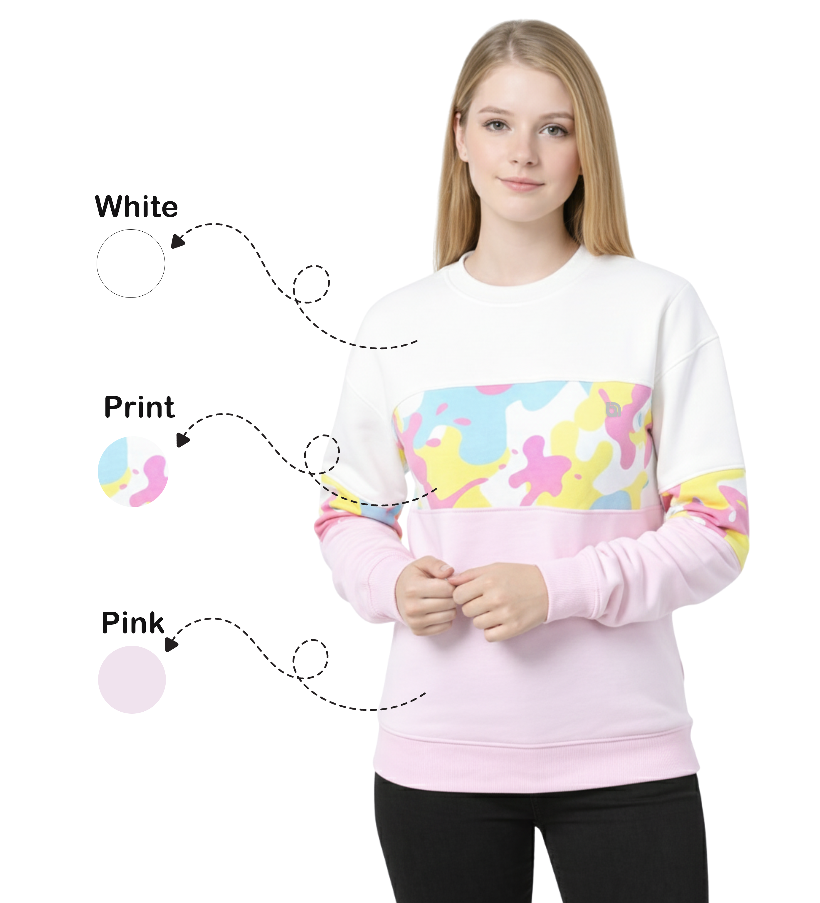 Bahob® Women's Crew Sweatshirt Long Sleeve Tops for Ladies Sweatshirts for Women UK Pullover Jumper Crewneck Sweater S-XXL