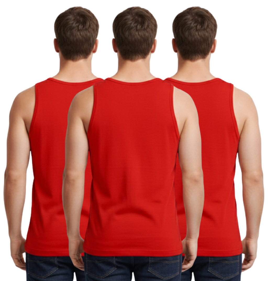 Bahob® New Men's Vest Multi Pack Lot Basic Regular Fitted Cotton Tank Top Athletic Soft Assorted Pack of 3