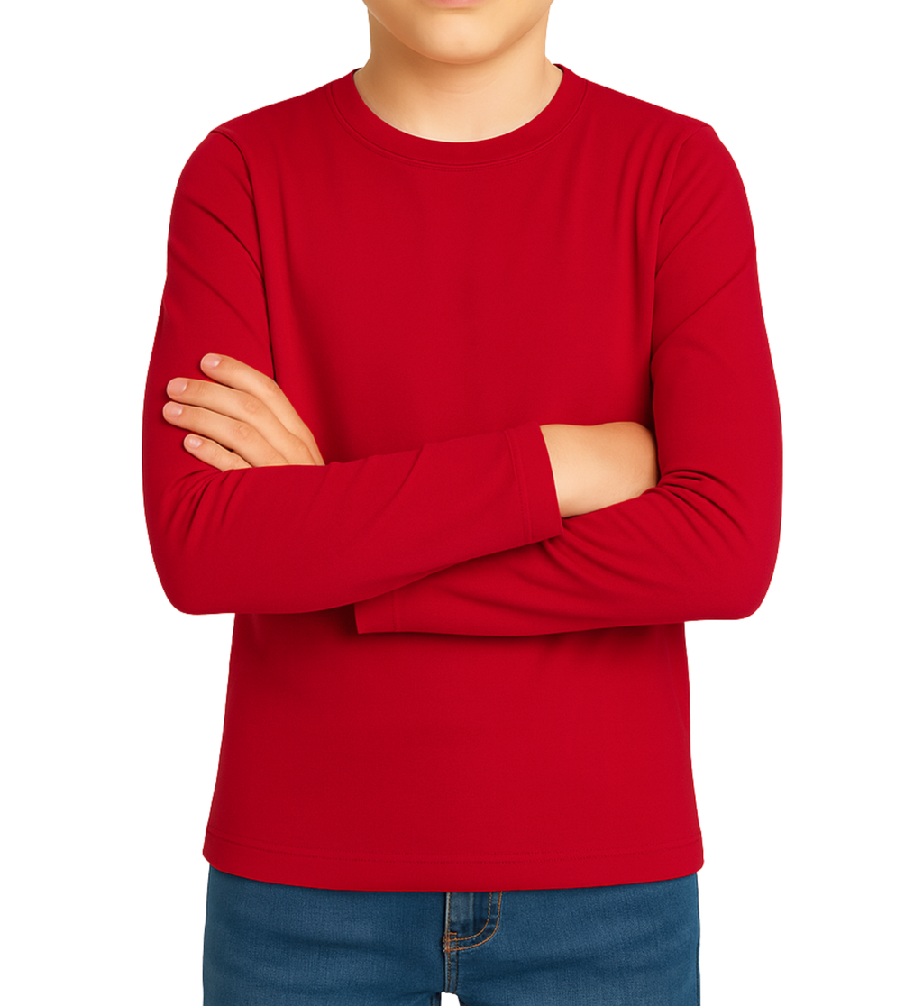 3 Pack Boys Girls Long Sleeved Top Round Neck Kids T Shirts Soft Cotton PE Top 5-14 Years