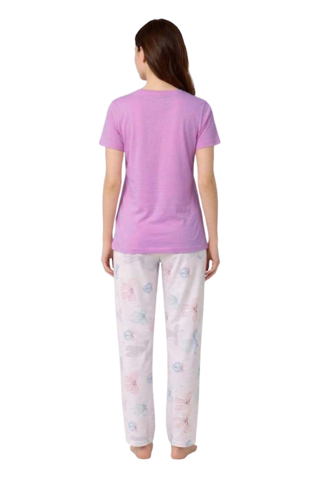 Women's Pyjamas Set Short Sleeve Cotton Printing Pjs Loungewear Soft Nightwear Sleepwear Set with Pockets Ladies Pjs Set S-XXL