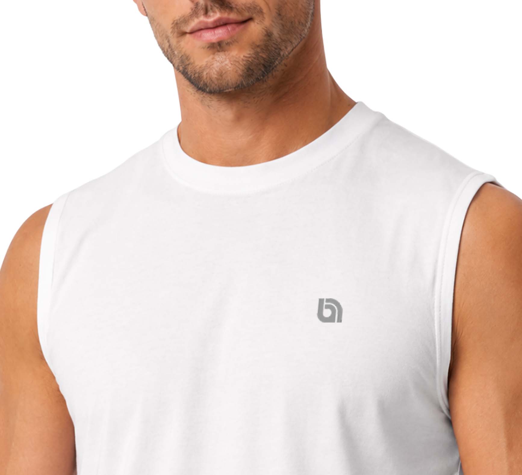 Bahob® 2 Pack Men's Sleeveless T-Shirts Vest Top for Men Tank Tops Training Running Workout Bodybuilding Shirts S-3XL