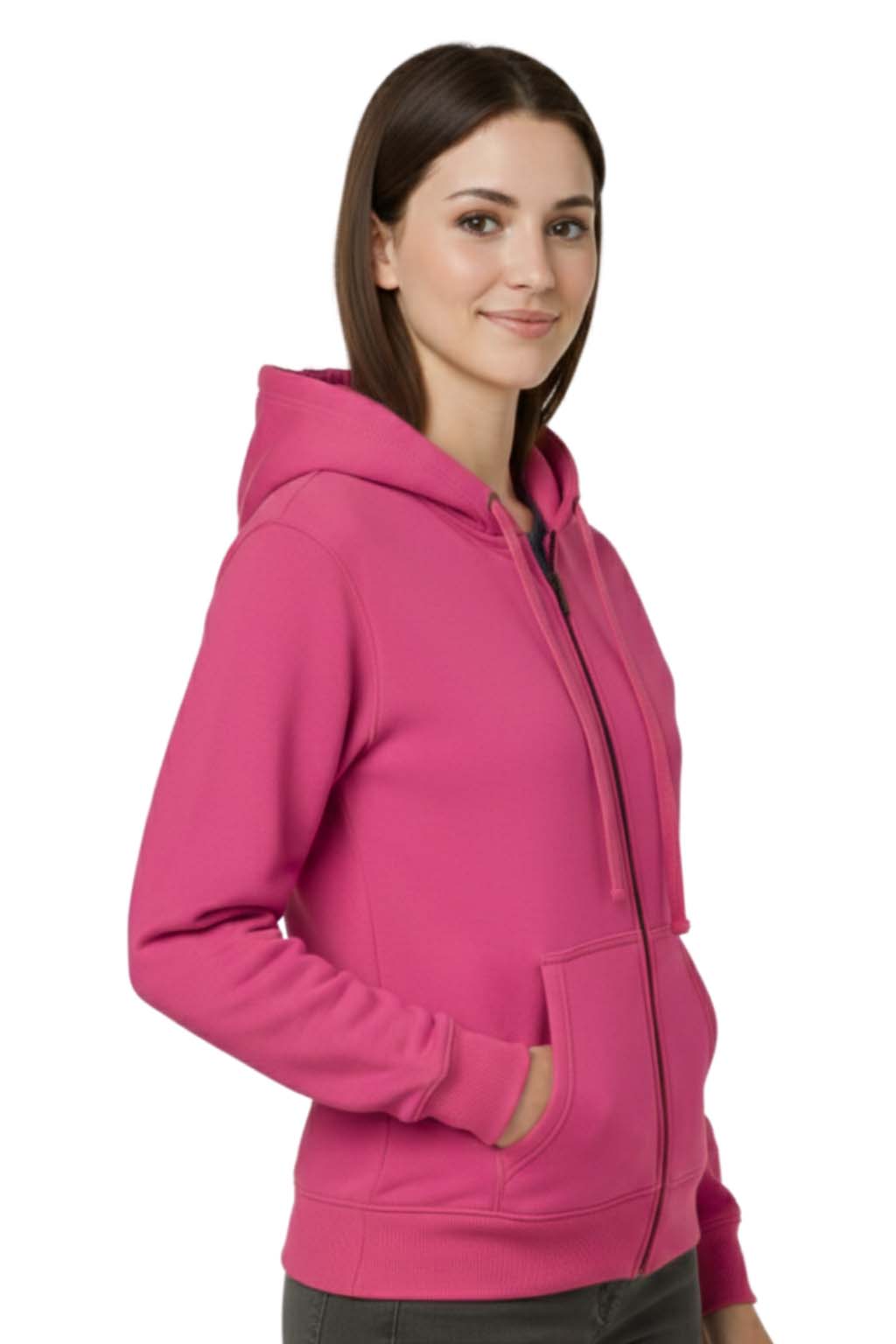 Bahob® Womens Ladies Plain Zip Up Hoodie Long Sleeve Sweatshirt Full Zip Top Soft Jumper Jacket Hoodies Top S-3XL
