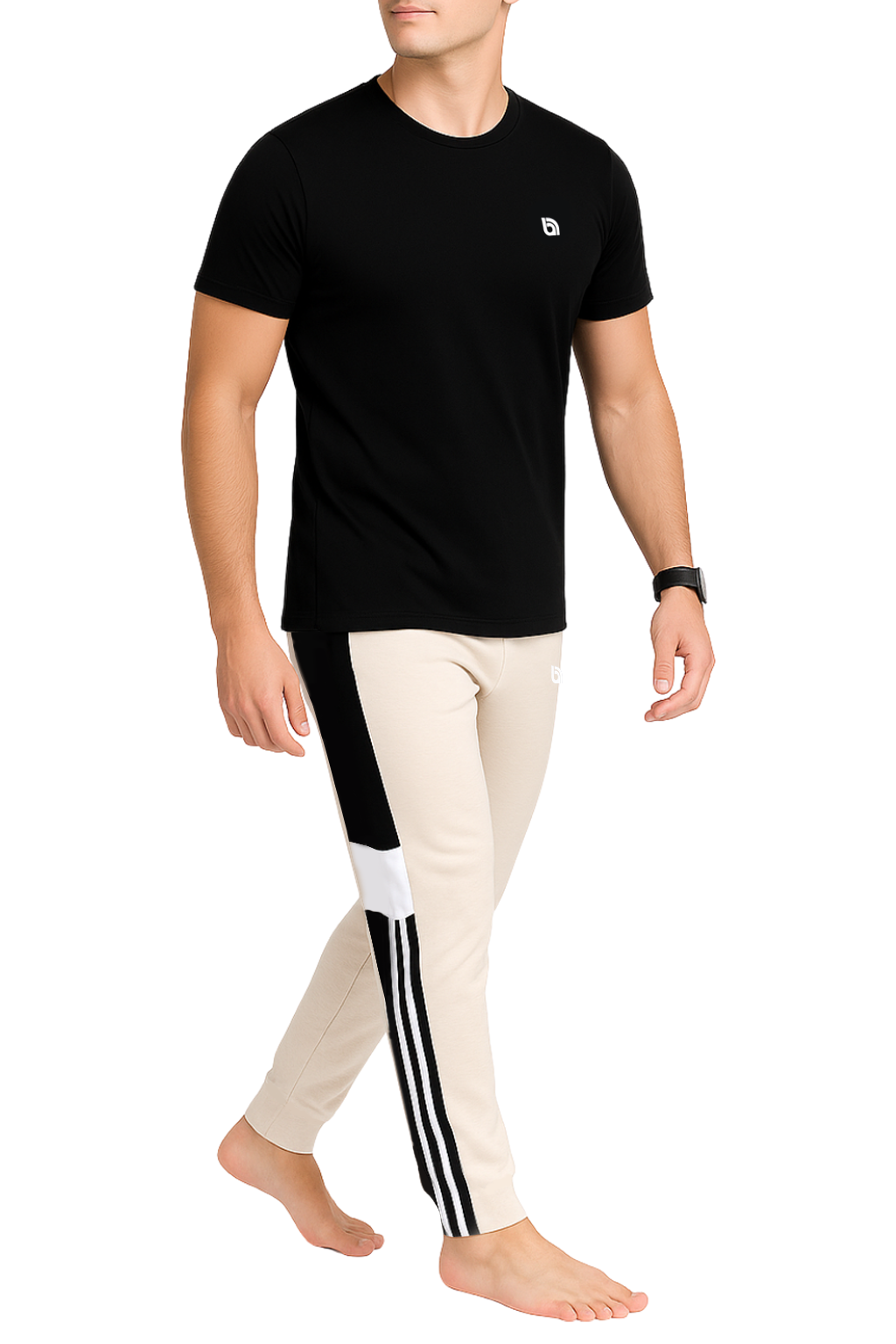 Bahob® Men's Pajamas Sets, Plain Short Sleeve Top and Bottoms Loungewear Set Soft Cotton Sleepwear Suits Nightwear For Mens S to 3XL