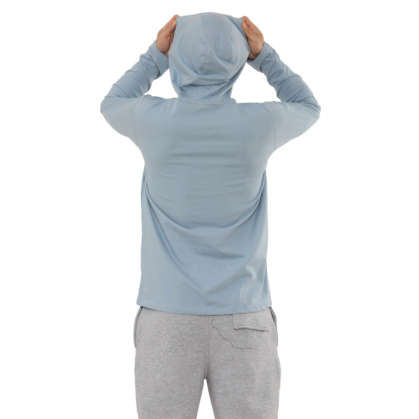 2 Pack Men's Lightweight Jersey Pullover Hoodie Long Sleeve Hooded T-Shirt for Gym & Everyday Wear S-3XL