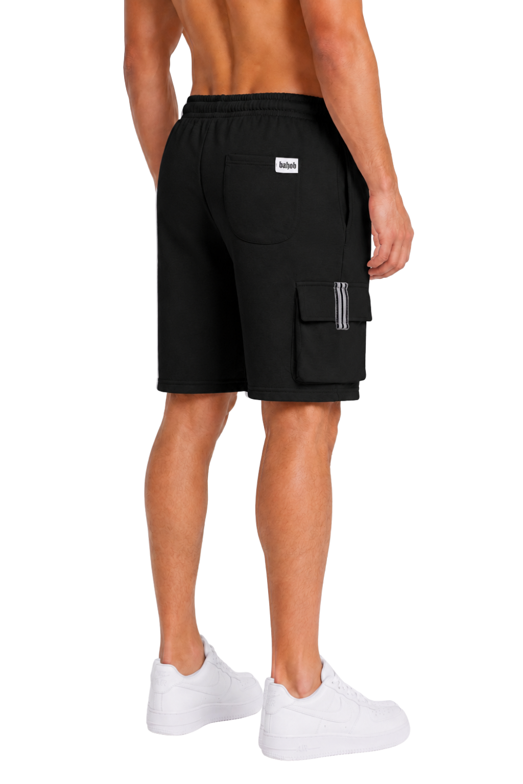 Bahob® Men's Fleece Short, Summer Casual Shorts Cotton with Elasticated Waistband Jogger Shorts S-XXL